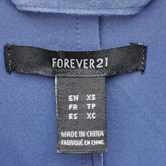 ROMANTIC Forever 21 BLUE Belted Trench Coat Women's XS BNWT - Picture 2 of 7